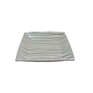 piatto quadrato righe bianco nero