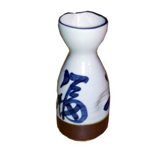 Bottiglia Sakè Ceramica Bianco/Marrone 12cl