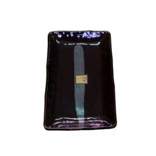 piatto rettangolare nero argento