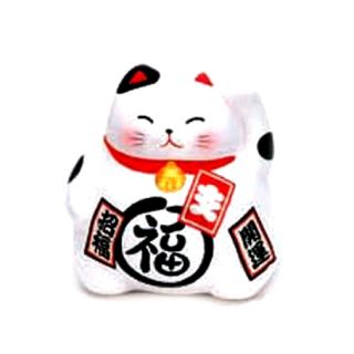 Maneki neko gattino porta soldi bianco