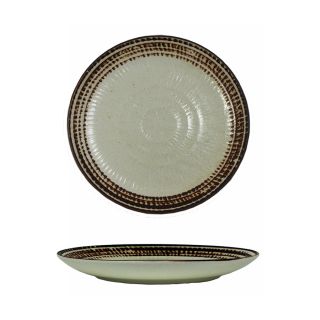 piatto tondo bianco marrone