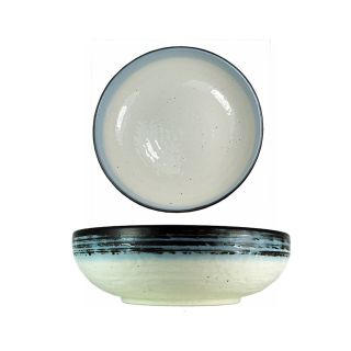 ciotola in ceramica decorata biaco azzurro nero