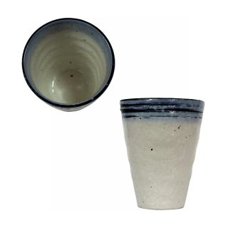 bicchiere bianco decorato