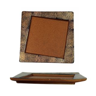 piatto in ceramica quadrata color ocra