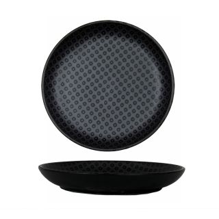 piatto tondo giapponese nero grigio