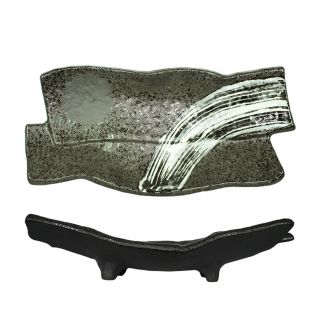 ceramica artistica giapponese antracite bianco