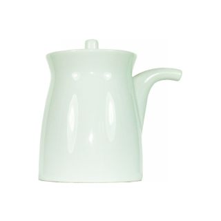 bricco porta soia in ceramica bianca