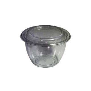 coppa in plastica trasparente con coperchio