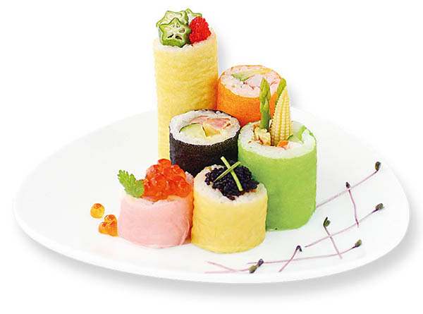 Fogli di soia colorati per sushi